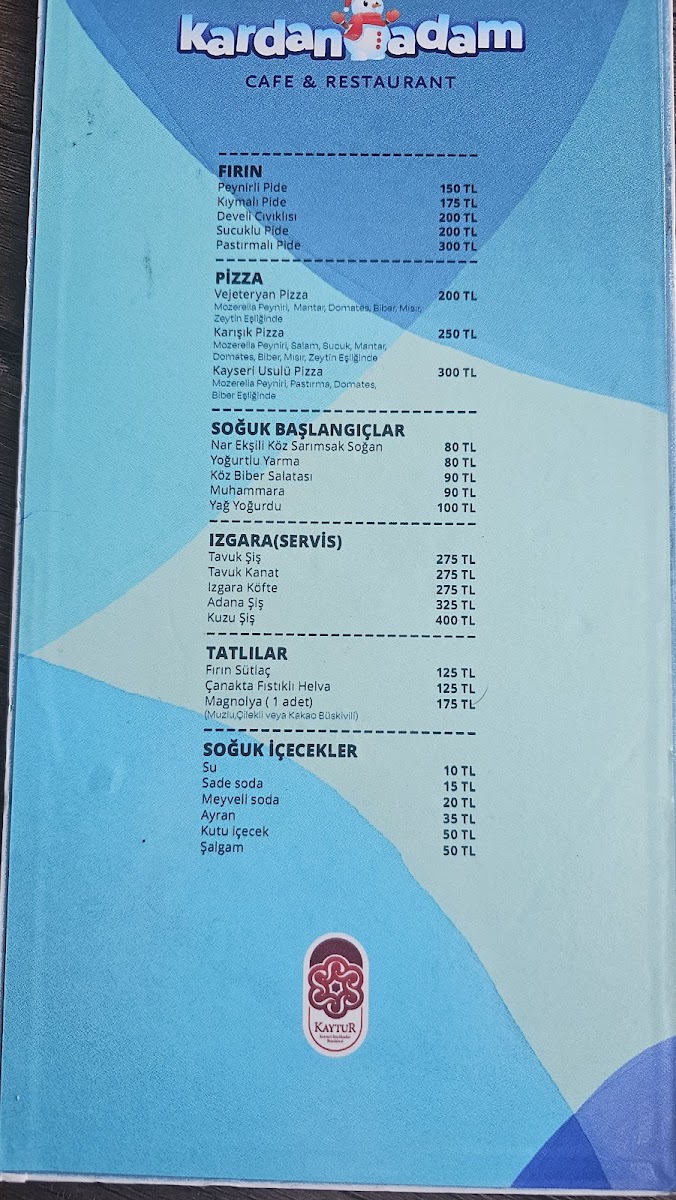Menu Kayseri Erciyes Kardanadam | Kaytur-1